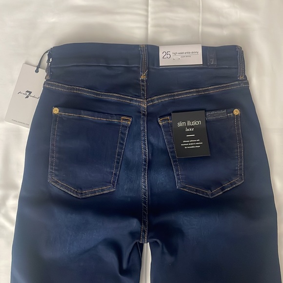 7 for all mankind slim illusion luxe high waist ankle skinny jeans size 25 - Picture 4 of 12